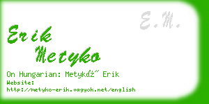 erik metyko business card